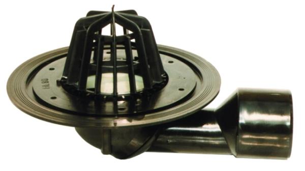 Dachablauf DN50/75 drehbar mit Laubfangkorb  HL80.3